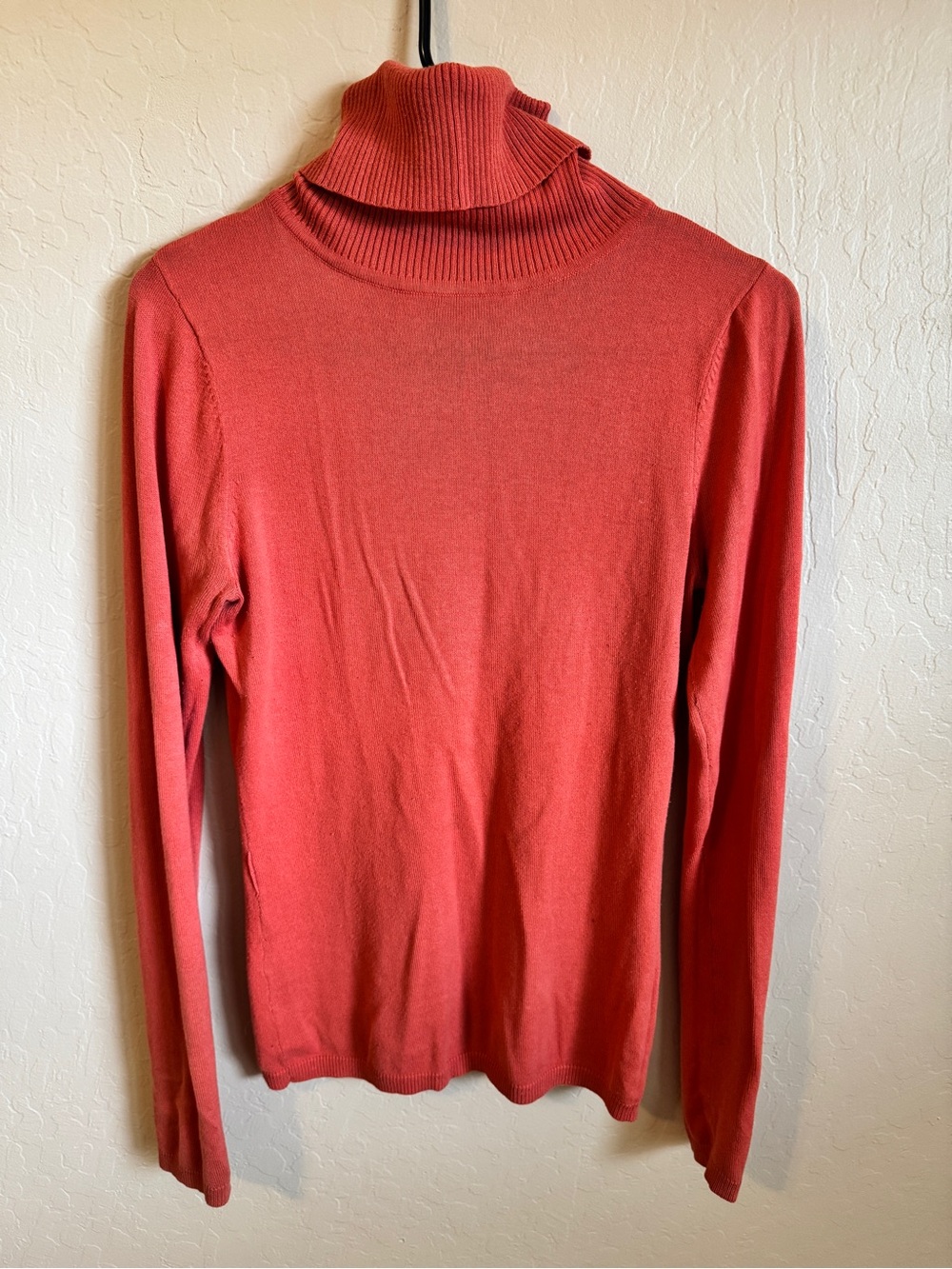 Source Unknown Coral-Red Turtleneck Sweater